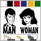 adesivi sticker TOILETTE women men Lupen Fujiko,Margot, prespaziato,WC,bagno