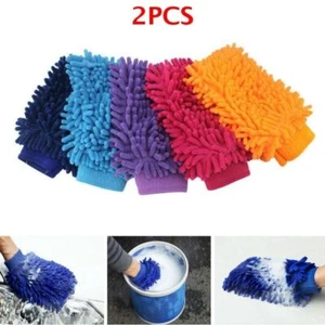 1 Paar Mikrofaser Waschhandschuh weich Auto Detailing Reinigung Premium Waschhandschuh Tuch - Bild 1 von 8