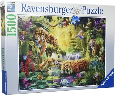 Tranquil Tigers  1500pc Jigsaw puzzle by Ravensburger - Image 1 of 2