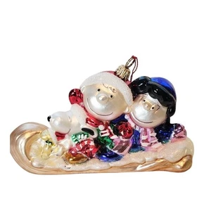 Vintage Kurt Adler Peanuts of Toboggan Weihnachtsschmuck Polonaise Glas selten - Bild 1 von 11
