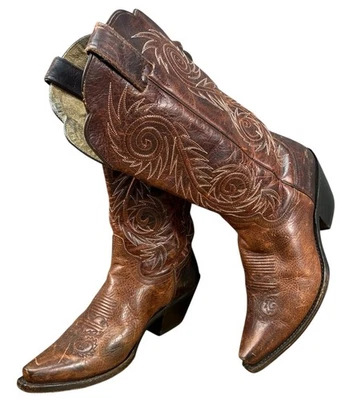 Женские ковбойские сапоги Justin 8.5B цвет конаг коричневый кожа L4331 с коротким носком - Изображение 1 из 4