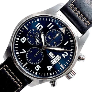 IWC Pilot's Watch Chronograph Petit Prince IW377706 Blue × Silver #1302 - Picture 1 of 24