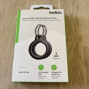 Belkin Apple AirTag holder with keyring - 2 pack (Black) - Photo 1/3