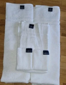 Ralph Lauren Blue Label 5pc 100% Cotton Pure White Towel Set, NWOT, Made In USA - Picture 1 of 5