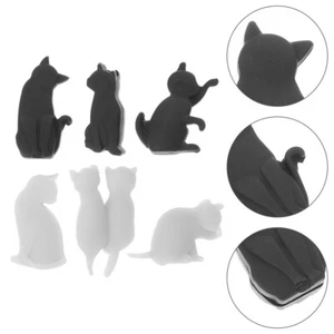 6 piezas marcadores de copa de vino reemplazables para bebidas de gato marcadores de copa adorno - Imagen 1 de 12