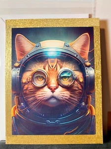 Happy Birthday Greeting Card Fantasy Space Cat Orange Tabby Dreams Kitten - Picture 1 of 3