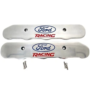 Ford Racing Logo SVT Polished Aluminum Ignition Coil Covers - M-6067-D NOS - Picture 1 of 3
