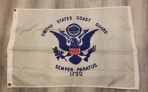 2X3' Flag Nylon United States Coast Guard Military Flag MADE IN USA - Picture 1 of 8