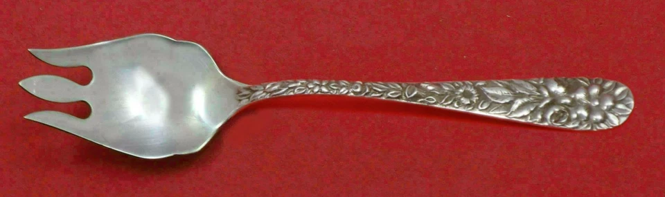 Rosa Perseguida a Mano por Schofield Pastel de Plata Esterlina Helado Spork Personalizado 5 3/4" Foto 1 de 1