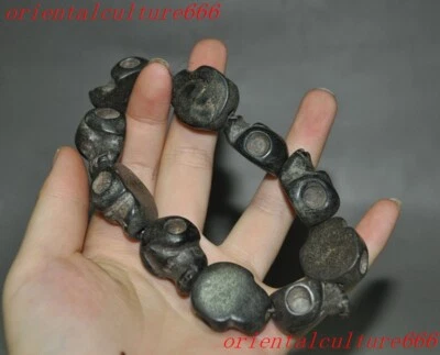 Pulsera brazalete brazalete calavera sacrificio hierro meteorito cultura Hongshan Foto 1 de 4