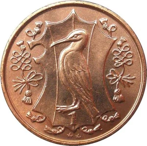 Manx Coin Isle of Man 1 Penny | Queen | European Shag | Shield | 1985 - 1987 - Picture 1 of 2