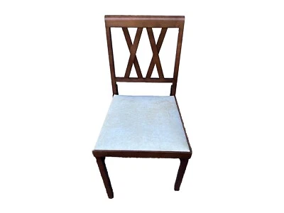 Casa rodante vintage Leg-O-Matic silla plegable de madera vinilo blanco asiento, camping, cualquier habitación Bb Foto 1 de 4