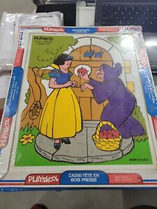 BRAND NEW DISNEY WOODEN PUZZLE PLAYSKOOL SNOW WHITE WICKED WITCH/APPLE 20 PIECES