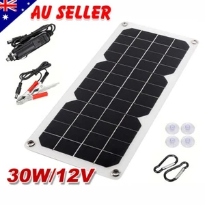 30W Flexible Solar Panel 12V Portable Power Camping Home RV Car Battery Charge - Picture 1 of 12