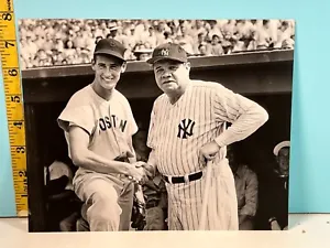 Ted Williams Talks with Babe Ruth Boston Red Sox Baseball Type 2 Photo #C - Picture 1 of 2