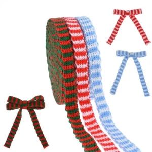 3meter Striped Knit Ribbon Rope Tape Cord Christmas Scarf Decor Material Bow DIY - Picture 1 of 12