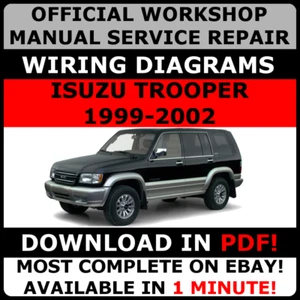 # OFFICIAL WORKSHOP Service Repair MANUAL ISUZU TROOPER 1999-2002 +WIRING # - Foto 1 di 6