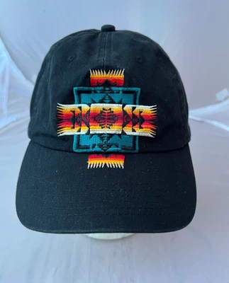 Pendleton Azteca Geométrico Bordado Correa Algodón Sombrero Negro Foto 1 de 4