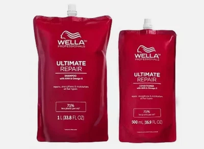 Champú Wella Ultimate Repair 33,8 oz/acondicionador 16,9 oz recarga Foto 1 de 4