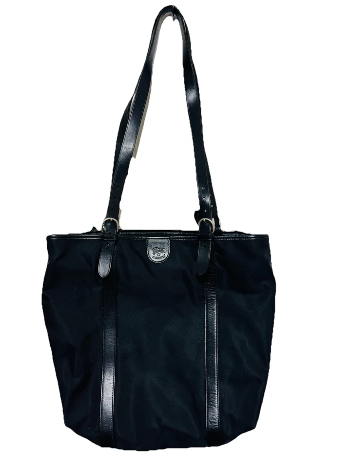 Bolso de Mano IL BISONTE Wanny Di Filippo Negro Nylon y Cuero DE COLECCIÓN Foto 1 de 4