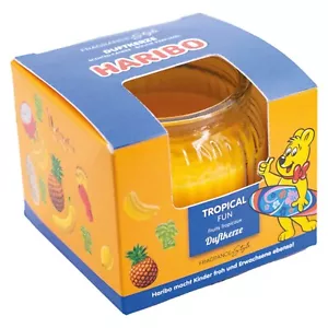 Haribo Duftkerze im Glas – Tropical Fun 85g Exotischer Fruchtduft 20h Brenndauer - Picture 1 of 1