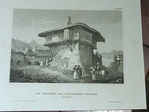 Stahlstich 19. Jh. Residenz des Türkischen Pascha's  - Bild 1 von 1