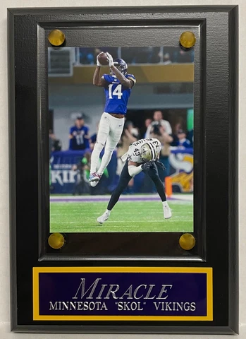 SKOL-MINNEAPOLIS MIRACLE-MINNESOTA VIKINGS 4X6 PHOTO WALL PLAQUE-MAN CAVE ART Cover