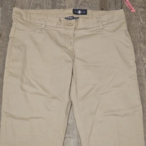 IZOD Approved Schoolwear Easy Care Girls Khaki Pants Size 7 Stretch Skinny - Picture 1 of 14