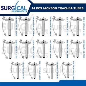 Juego de 14 tubos de tráquea Jackson 00,0,1,2,3,4,5,6,7,8,9,10,11,12 grado alemán - Imagen 1 de 9