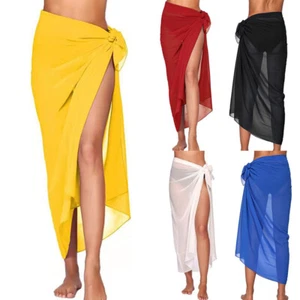 Womens Beach Sarong Wrap Dress Summer Holiday Bikini Cover Up Swimwear Swimsuit. - Picture 1 of 16