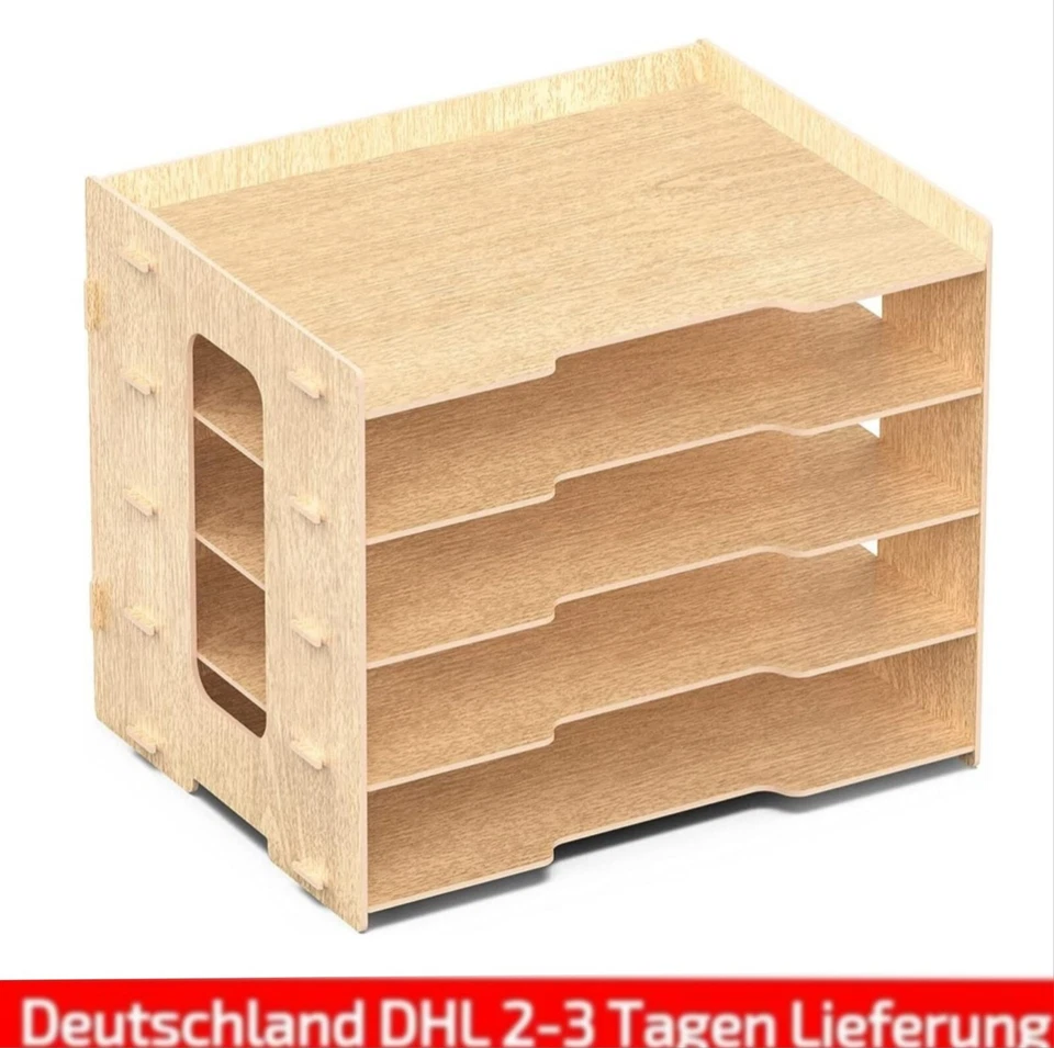 Briefablage Dokumentenablage Holz, Lesfit Aablage Schreibtisch Organizer..