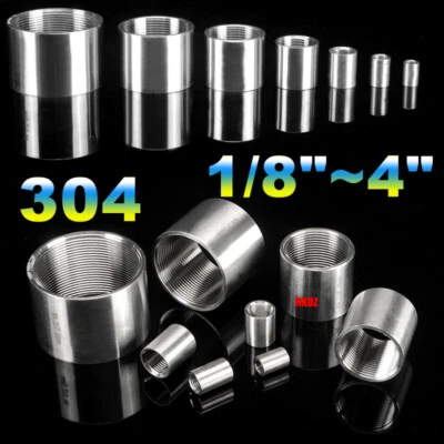 304 Stainless Steel 1/8"~4" BSP Female Threaded Pipe Fittings Straight Connector - Image 1 of 4