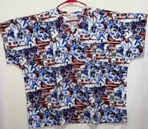 Set Of 2 Scrubs Football Shirt 2XL Veterinary Medical Top Simply Comfortable - Picture 1 of 5