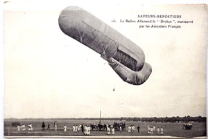 cpa SAPEURS AEROSTIERS le Ballon Zeppelin allemand DRAKEN manoeuvré  Aviation - Picture 1 of 2