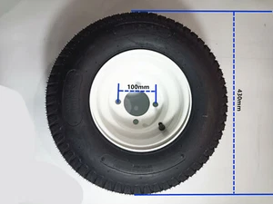 8" WHITE STEEL GOLF CART AND RIDE ON MOWER WHEELS 18X9.50-8" - Picture 1 of 2