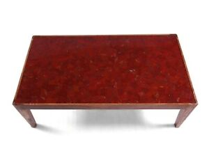 Rectangle Shape Coffee Table Top Red Jasper Stone Epoxy Art Patio Center Table