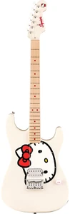 Squier by Fender Limited Edition Hello Kitty White Stratocaster From Japan - Picture 1 of 7