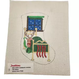 Needlepoint 16Ct Canvas Betty Smith Traditions New Handpainted Sleeping moose - Picture 1 of 2