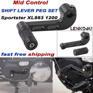 Mid Control Shift Lever Shifter Peg Pedal For Harley Sportster XL883 1200 04-22 - Picture 1 of 15