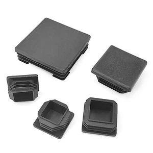 Square Plastic Black Blanking End Caps Tube Inserts Plug - Picture 1 of 30