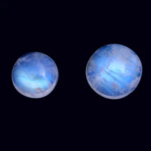 RARO! Lote de cabujones de piedra lunar arco iris blanco natural - redondos pulidos lisos - Imagen 1 de 6