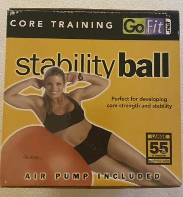 GoFit Stability Exercise Ball +Air Pump 55cm Go Fit Workout Inflatable Gym Ball - Image 1 of 4
