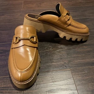 Womens Zara Loafers Mules with Buckle - Cognac, Size 39 (8 US) - Picture 1 of 4