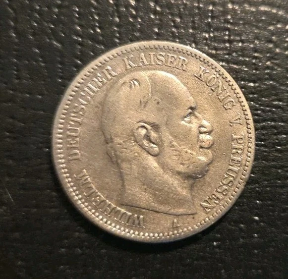 Germany 1876A Prussia 2 Mark Circulated Silver Coin - Image 1 of 2