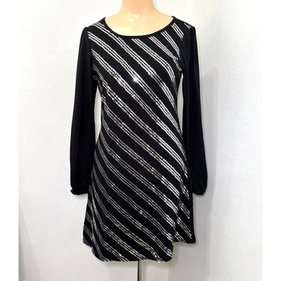 Hannah Montana Girls Dress XL Youth Junior Black Bling Sequins Disney Stretch - Image 1 of 4