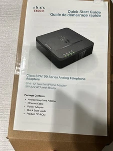 Cisco SPA112 2-Port Phone Adapter & Power Supply & Ethernet Cable & Quick Guide - Photo 1/7