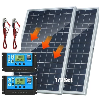 Cargador de goteo de batería solar 30W panel solar 12V 100A con controlador mantenedor Foto 1 de 4