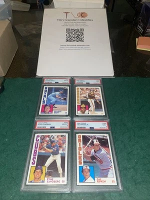 Lote de (4) Impressionantes Cartões de Beisebol 1984 Topps PSA-grade Hall-of-Famer - Imagem 1 de 4