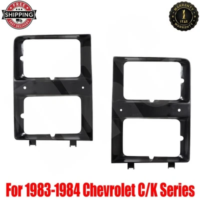 New Headlight Bezel Trims Silver Set For 1983-1984 Chevrolet C/K Series Suburban - Imagem 1 de 4