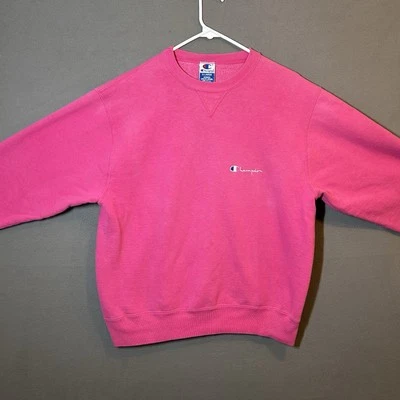 VTG 90s Champion Spellout Crewneck Pink Adult XL Sweatshirt Nicely Broken In - Image 1 of 4